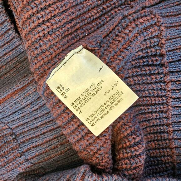 INC International Concepts Men's Unisex Plaited Crewneck Sweater S Navy Blue/Red - Picture 5 of 6